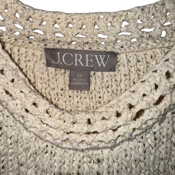 J.CREW High-Neck Textured Pointelle Sweater Tank Top | Cream Sleeveless Knit XS - Picture 6 of 8